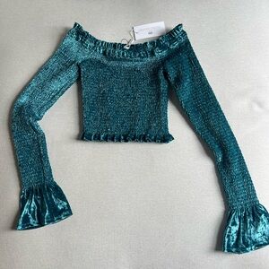 Caroline Constas Teal Megara Top - Size Small, New with tags